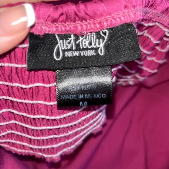 Just Polly New York Fuchsia Halter dress/top - Picture 3 of 6